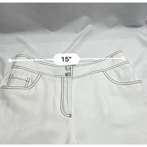 Karl Lagerfeld Women's Wide-Leg Linen Blend Pants Lined White Size 6 Nactical - Picture 4 of 9